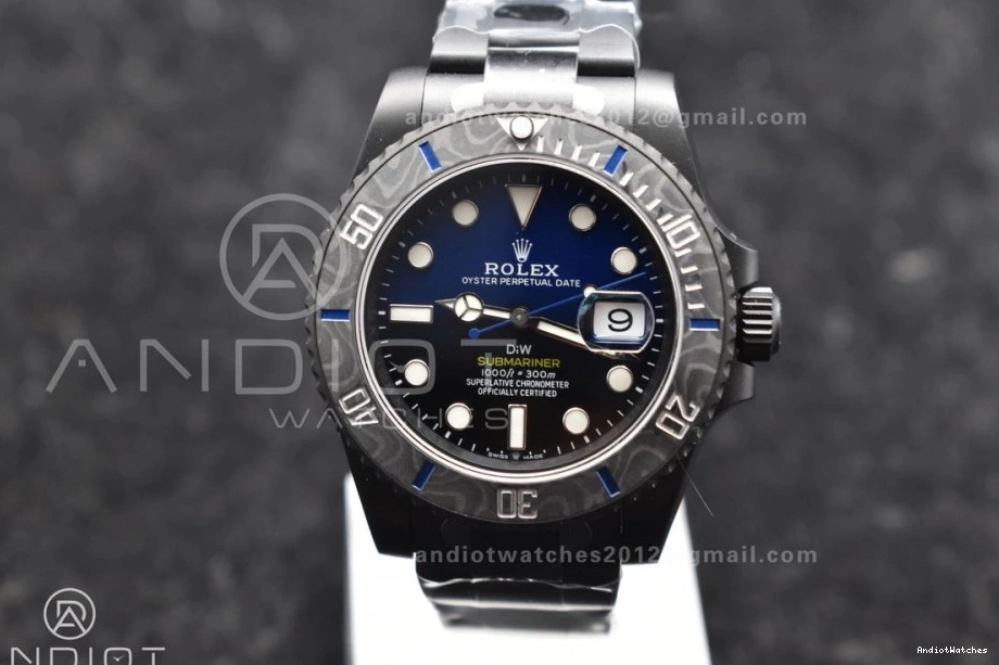 VS Black Bracelet Blue Submariner DIW DLC DLC Dial on 1157 Lightweight Best Edition 1:1 Sandblasted VSF 1219